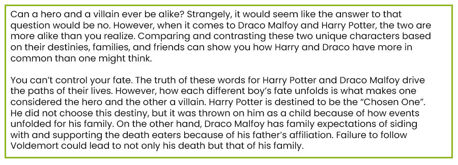 Compare and Contrast essay