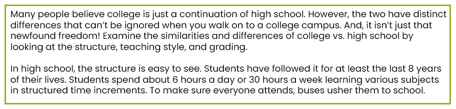 Compare and Contrast essay 2